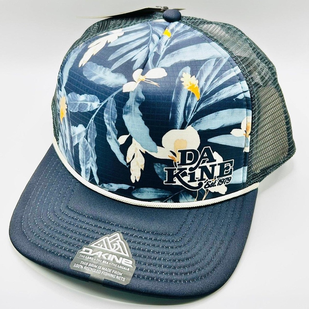 Dakine Vacation Trucker Flowers Foam Rope Hat Cap Snapback Adjustable Blue